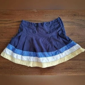 GYMBOREE Girls 6 blue yellow striped skirt - Picture 1 of 9