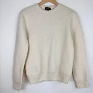 A.C.P. Rue Madame Cream Wool Crew Neck Sweater - Picture 1 of 8