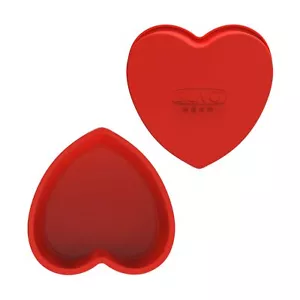 8 Inch Silicone Heart Cake Pans 2 Pack Red Nonstick for Oven and Freezer - Picture 1 of 5