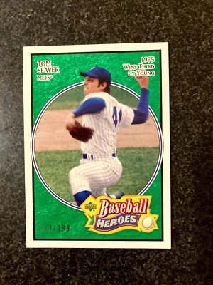 2005 Upper Deck Baseball Heroes Emerald Green - #28 Tom Seaver 173/199 B17 - Image 1 of 2