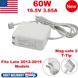 60W AC Power Adapter Mag-2 T Tip Charger For Macbook Pro 13" A1435 A1502 A1425 - Picture 1 of 13