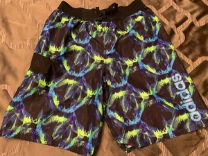 Adidas Boys Pull-On Board Shorts Swim Trunks w Cargo Pocket Shark Print XL - Picture 1 of 6