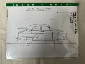 Lansdowne Models 1956 Austin A90 LDM52 Pattern Drawings and notes - Picture 1 of 5