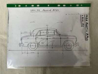 Lansdowne Models 1956 Austin A90 LDM52 Pattern Drawings and notes - Image 1 of 4