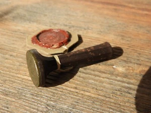 Barock PETSCHAFT SIEGEL seal Eisen Messing iron brass Ganzmetall Messingschnitt - Bild 1 von 5