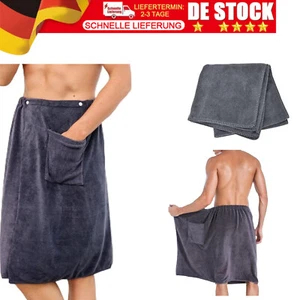 Sauna Kilt Herren Saunarock Männer Handtuch mit Knöpfen & Tasche Gr.70X140CM DHL - Bild 1 von 3