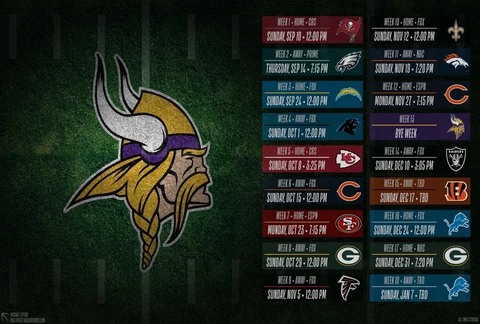 The Minnesota Vikings 2023 Regular Season Schedule Poster Multiple sizes Cover