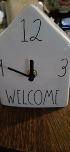 Rae Dunn HOME Ceramic White Birdhouse Desk Clock Decor - Picture 1 of 6