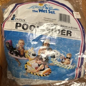 Intex Vintage Sealed 1990 Inflatable Pool Rider - Read DescipWet Set #59570 Blue - Picture 1 of 5