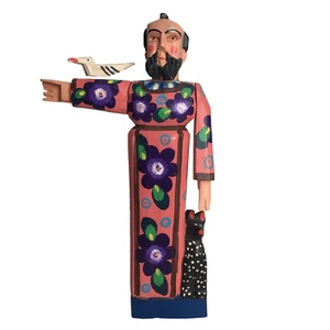 Saint Francis Hand Carved Statue Patron Saint of Animals 15” Guatemalan Wood Art - Picture 1 of 12