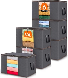 Lifewit 6 Stück Aufbewahrungstasche, Aufbewahrungsbox Mit Deckel, Kleiderschrank - Bild 1 von 12