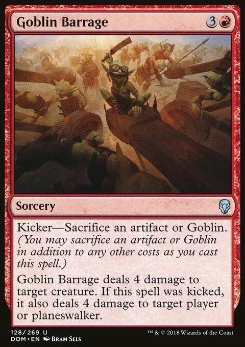 Magic the Gathering MTG Goblin Barrage (128) Dominaria   LP - Image 1 of 1