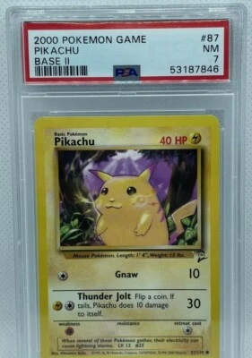 2000 Pikachu Yellow Cheeks Base Set 2 PSA 7 - Image 1 of 2