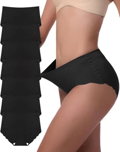 High Waisted Seamless Underwear for Women Full Coverage No Show Panties 7 Pack - Picture 1 of 14