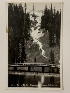 Vtg Twin Falls Mammoth Lakes CA Real Photo Postcard RPPC California Waterfall - Picture 1 of 6