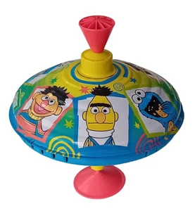 Sesame Street SPINNING TOP 7.5" Tin Plate Toy ~ Vintage 1998 CTW Toys Jim Henson - Picture 1 of 6