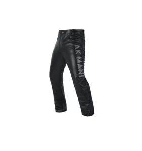 Pantalones de cuero para hombre '501 JEANS STYLE' negros pantalones de motociclista clásicos de cuero de vaca - Imagen 1 de 5