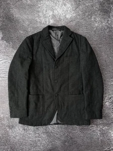 Hackett London Gray Wool Quilted Blazer Button Jacket Size 48R - Picture 1 of 11