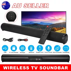 Powerful Sound Bar Bluetooth 5.0 TV Theater Subwoofer Soundbar 4 Speaker Remote - Picture 1 of 12