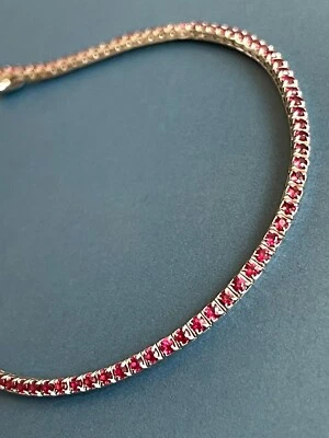 2.20ct RUBY BRACELET Tennis Style  18CT in WHITE GOLD Natural Ruby 7" - Image 1 of 4