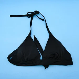 Top de bikini halter triángulo forrado negro mediano Victoria's Secret traje de baño playa VS - Imagen 1 de 7
