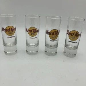 Hard Rock Cafe 4 Inch Shot Glass Lot London Atlanta Chicago Cleveland - Picture 1 of 6