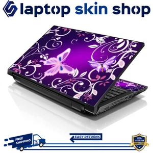 Laptop Skin Sticker Notebook Decal Purple Butterfly for Dell Apple Asus 13" -16" - Picture 1 of 5