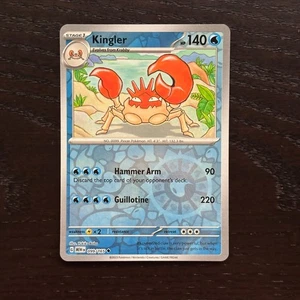 Kingler 099/165 Pokemon 151 Escarlata y Violeta Holograma Inverso Poco Común Casi Nuevo - Imagen 1 de 2