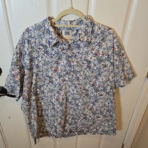 Vintage Kahala Hawaiihemd Herren XXL Blau Blumen Reverse Print Pullover Avi - Bild 1 von 5