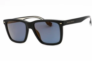 HUGO BOSS 1317/S 0807 K1 Sunglasses Black Frame Gold Lenses 55mm - Picture 1 of 4