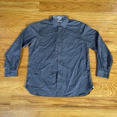 Jos.A.Bank 1905 男式剪裁版型非铁正装衬衫。 XL 码格子 — 第 1/4 张图片