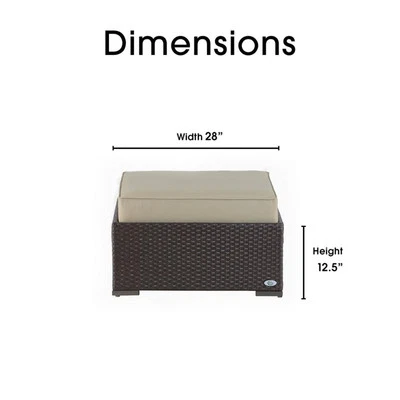 Otomana de mimbre para patio Serta Laguna en marrón Foto 1 de 4