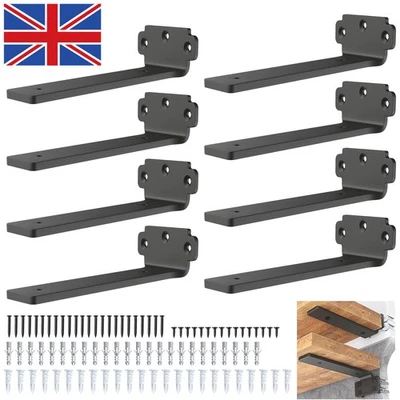 8 Pack Floating Shelf Brackets 4 inch Heavy Duty Iron for Support Wall Hanging - Image 1 of 4