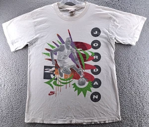 VINTAGE NIKE Michael Jordan Shirt Mens Large White Single Stitch #23 80s USA - Picture 1 of 17