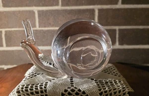Klarglas Briefbeschwerer Schnecke Figur - Bild 1 von 9
