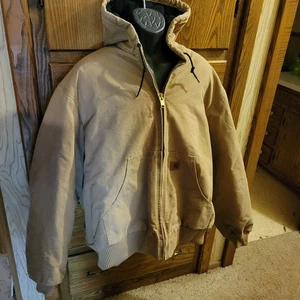 Giacca con cappuccio Carhartt vintage J130 CML 2XL marrone chiaro kaki mai indossata nuova vecchia pz - Foto 1 di 11