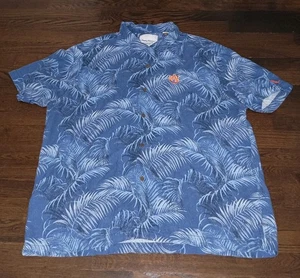 Tommy Bahama Hawaiian Shirt Mens XXL Auburn University Tigers Blue 100% Silk - Picture 1 of 12
