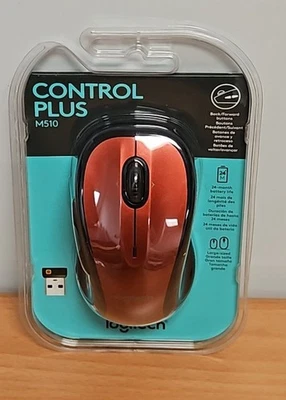 Logitech M510 910-004554 Wireless Mouse USB - Red & Black NEW - Image 1 of 3
