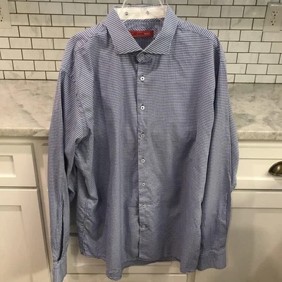 Camisa Georg Roth Para Hombres 3XL Pata de Gallo Abotonada Algodón Pima Los Ángeles Foto 1 de 4