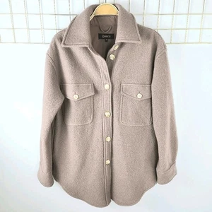 Quince Damen Top Medium Merinowolle taupe Oversized Shirt Jacke Shacket - lesen - Bild 1 von 12