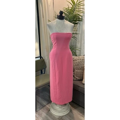 A.L.C. ALC Elizabeth Dress Size 4 Grapefruit Pink Crepe Strapless Midi $550 - Image 1 of 4