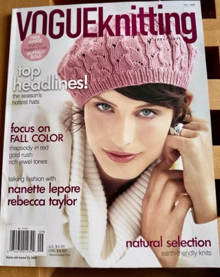 Vogue Knitting Fall 2009 Magazine Hats Fashion Nanette Lepore Rebecca Taylor NEW - Image 1 of 4