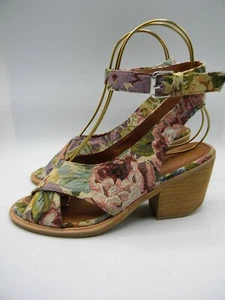 Jeffrey Campbell Centinela Anthropologie MultiColor Fabric Block Heel Sandals 8 - Picture 1 of 12