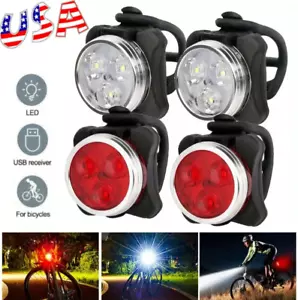 4er Set USB Wiederaufladbare LED MTB Fahrradlicht 900000LM Rennrad Frontscheinwerfer - Bild 1 von 14