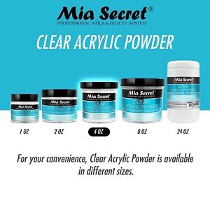 Mia Secret Acrylic Nail Powder Professional Nail System Clear - Made in USA