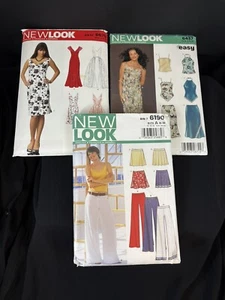 Lot of 3 NEW LOOK Misses' Clothing Patterns Sizes 6-18 CUT Dress Top Skirt Pants - Picture 1 of 7