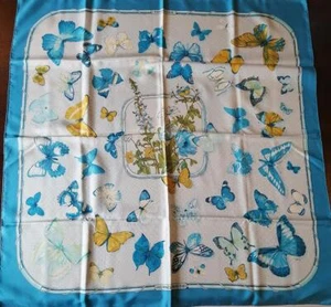 HERMES Carre 90 FARANDOLE Blue Silk100% - Picture 1 of 9