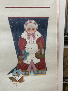 Grandma with gifts Christmas Stocking painted canvas - Picture 1 of 3