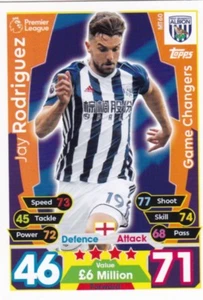 JAY RODRIGUEZ, WEST BROMWICH ALB, GAME CHANGERS, EXCLUSIVE, MATCH ATTAX 2017-18. - Picture 1 of 1