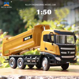 1:50 Huina Metal Dumper Truck Model Alloy Engineering Construction Vehicle Car - Picture 1 of 14